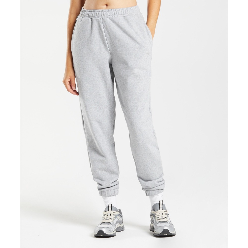Gymshark Rest Day Sweatpants Light Grey Joggers Womens Small Gym Workout  *READ